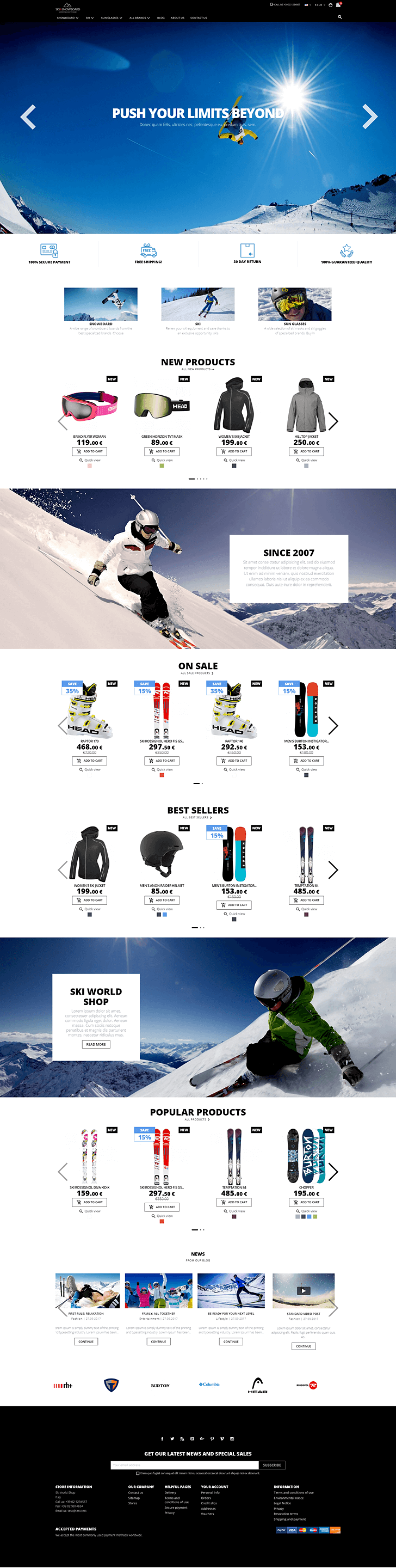 Ski for every kind of sport ski, snowboard